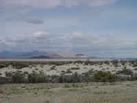 Along the side of the desert plain