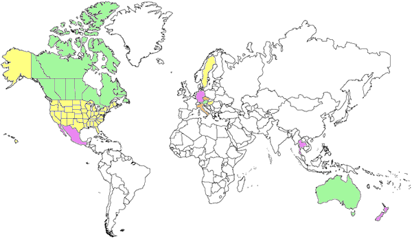 World map of places I've visited